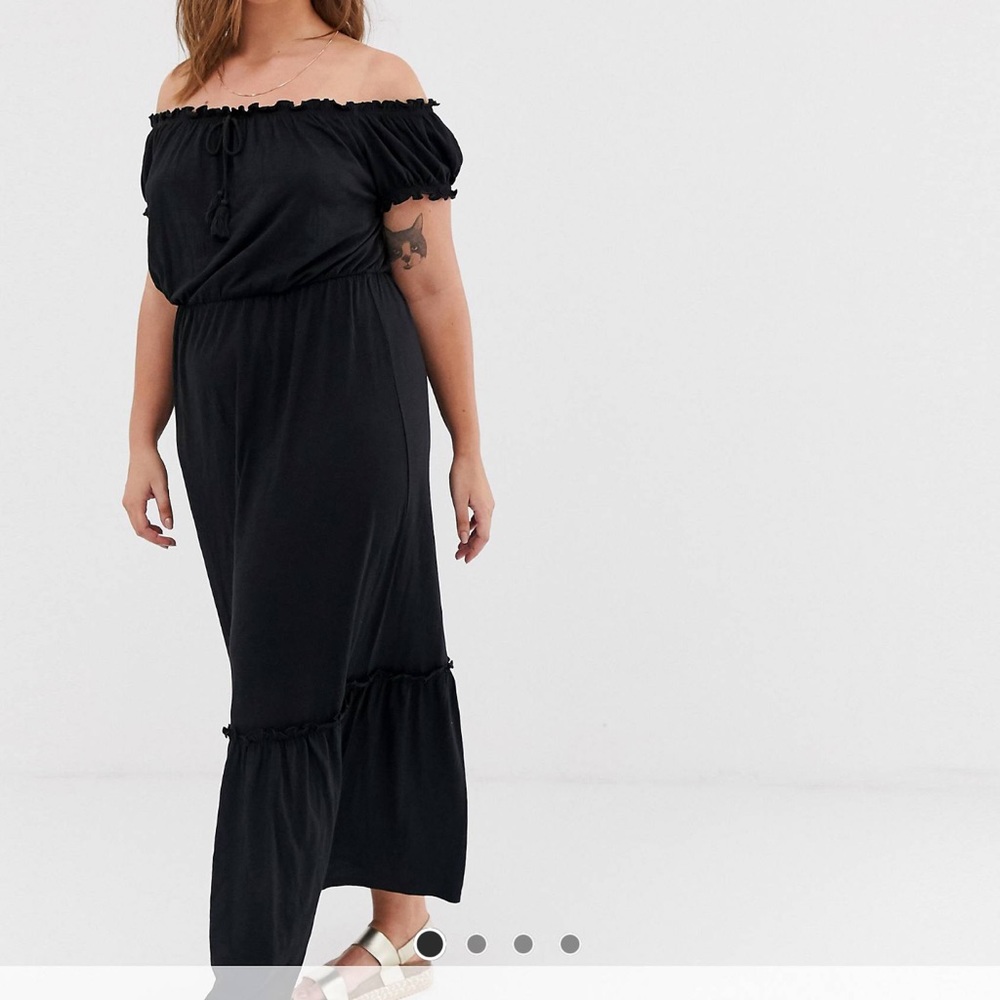Black Bardot Maxi Dress - US 24